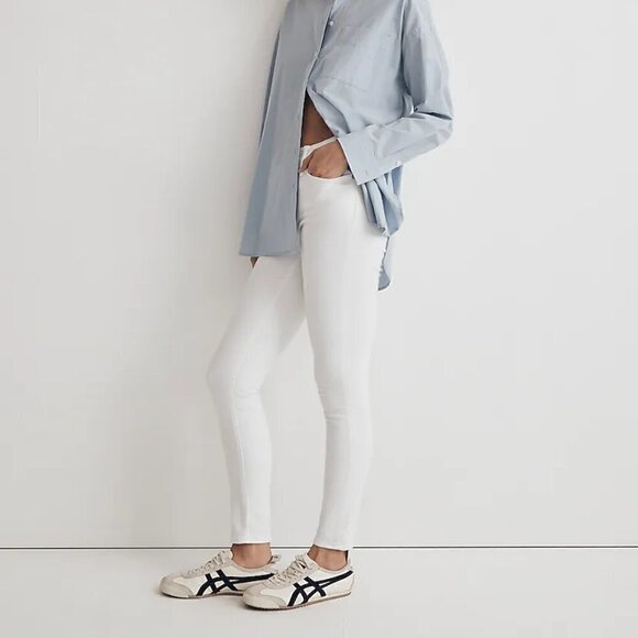 Madewell 9" Mid-Rise Skinny Crop Jeans in Pure White Size 31 NWT - Picture 3 of 11